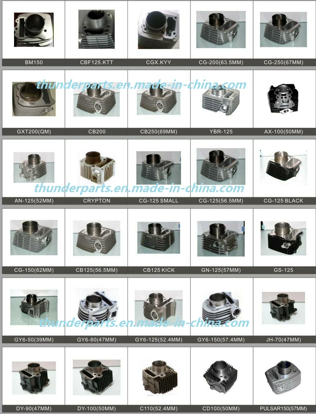 Motorcycle Cylinder Block Piston Kit Spare Parts for Honda/YAMAHA/Suzuki/Bajaj Motorcycles